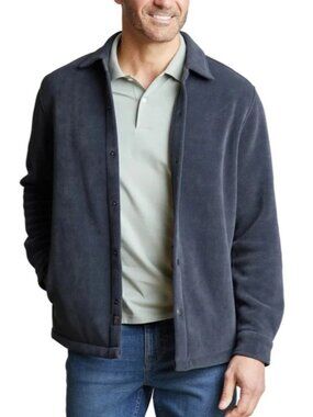 Copper & Oak Mens Small Blue Snap Button Corduroy Shirt Jacket  K1181